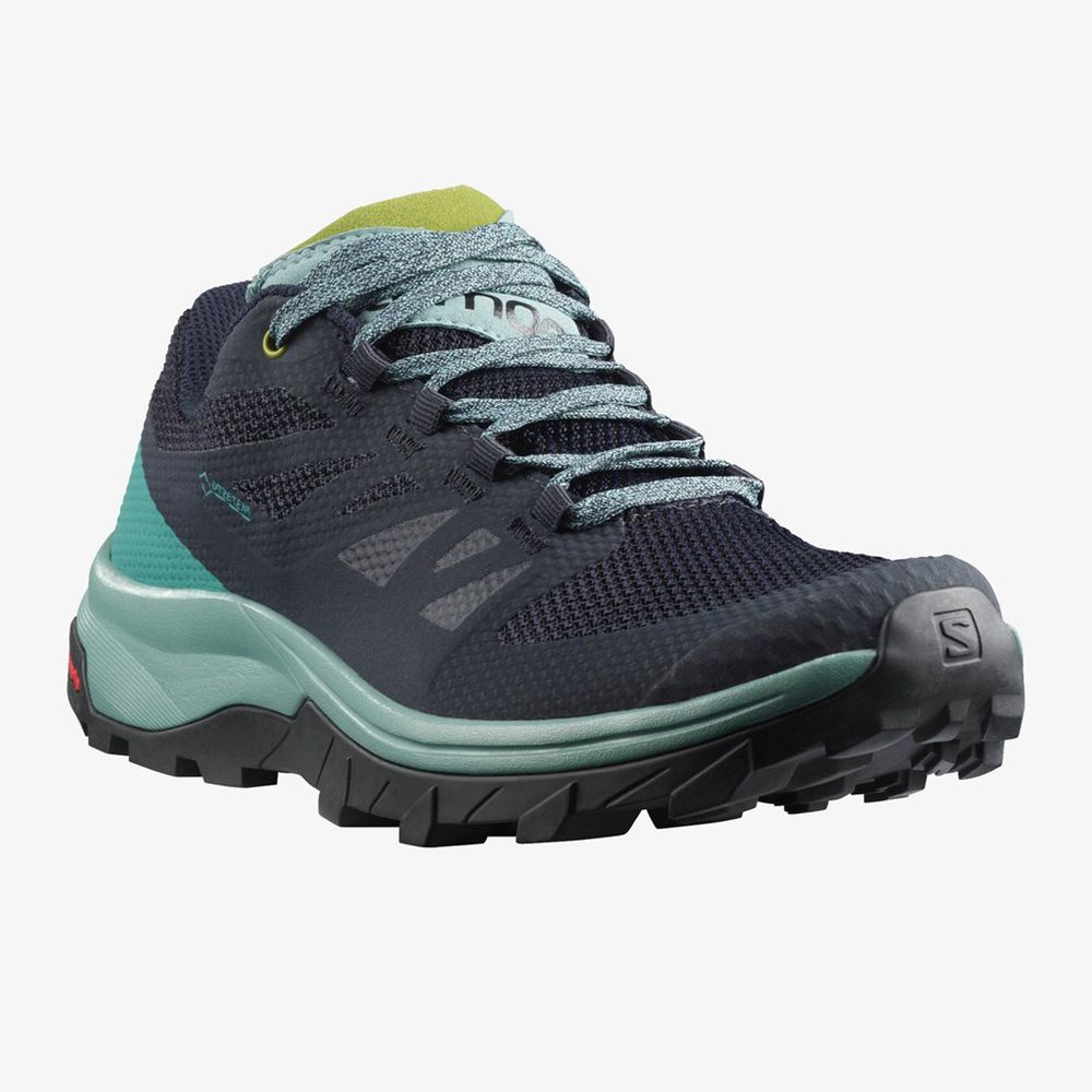 Salomon Singapore Womens Trail Running Shoes - OUTLINE GTX Navy | 02479-RFOA